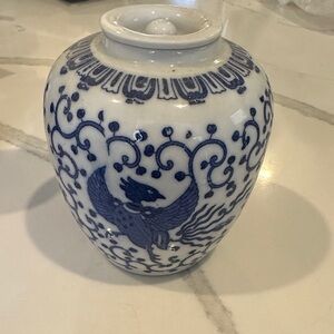 Blue and White Ceramic Ginger Jar